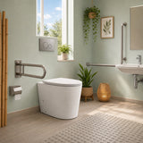Lukka Orta Tornado Rimless Wall Faced Floor Ambulant Toilet Pan Only 570x360x430mm - Gloss / Matt White
