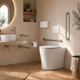 Lukka Orta Tornado Rimless Wall Faced Floor Ambulant Toilet Pan Only 570x360x430mm - Gloss / Matt White