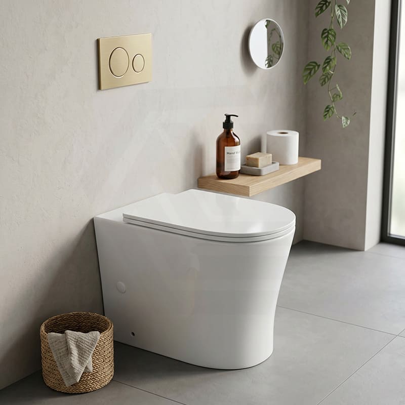 Lukka Orta Tornado Rimless Wall Faced Floor Toilet Pan Only 570x360x430mm - Gloss / Matt White Available
