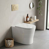 Lukka Orta Tornado Rimless Wall Faced Floor Toilet Pan Only 570x360x430mm - Gloss / Matt White Available