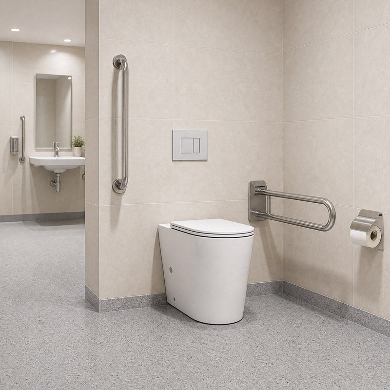 Lukka Orta Tornado Rimless Wall Faced Floor Ambulant Toilet Pan Only 570x360x430mm - Gloss / Matt White