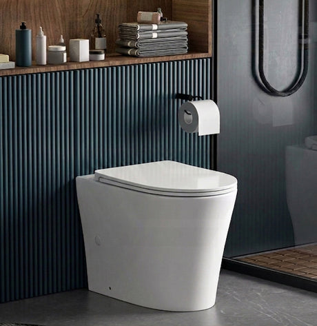 Lukka Orta Tornado Rimless Wall Faced Floor Ambulant Toilet Pan 570x360x430mm - Gloss / Matt White