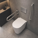 Lukka Orta Tornado Rimless Wall Faced Floor Ambulant Toilet Pan Only 570x360x430mm - Gloss / Matt White