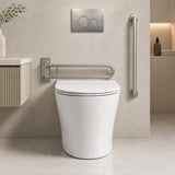 Lukka Orta Tornado Rimless Wall Faced Floor Ambulant Toilet Pan Only 570x360x430mm - Gloss / Matt White