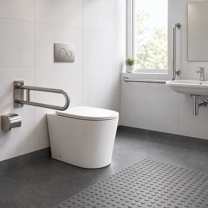 Lukka Orta Tornado Rimless Wall Faced Floor Ambulant Toilet Pan Only 570x360x430mm - Gloss / Matt White