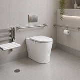 Lukka Orta Tornado Rimless Wall Faced Floor Ambulant Toilet Pan Only 570x360x430mm - Gloss / Matt White