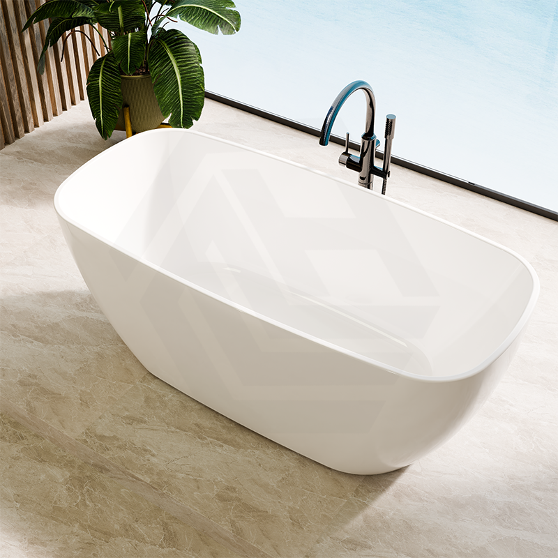 Lukka Orta 1450mm Acrylic Freestanding Bathtub Waste and Pipe Included Matt White
