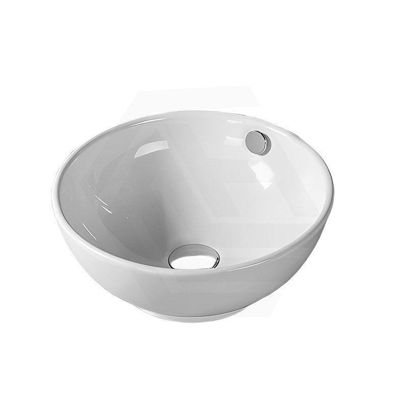 Lukka Orbi 380×380×155mm Fine Ceramic Gloss White Above Counter Basin with Overflow