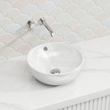 Lukka Orbi Fine Ceramic Above Counter Basin with Overflow 380×380×155mm - Gloss White