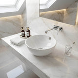 Lukka Orbi Fine Ceramic Above Counter Basin with Overflow 380×380×155mm - Gloss White