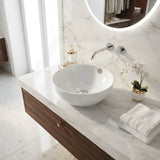 Lukka Orbi Fine Ceramic Above Counter Basin with Overflow 380×380×155mm - Gloss White