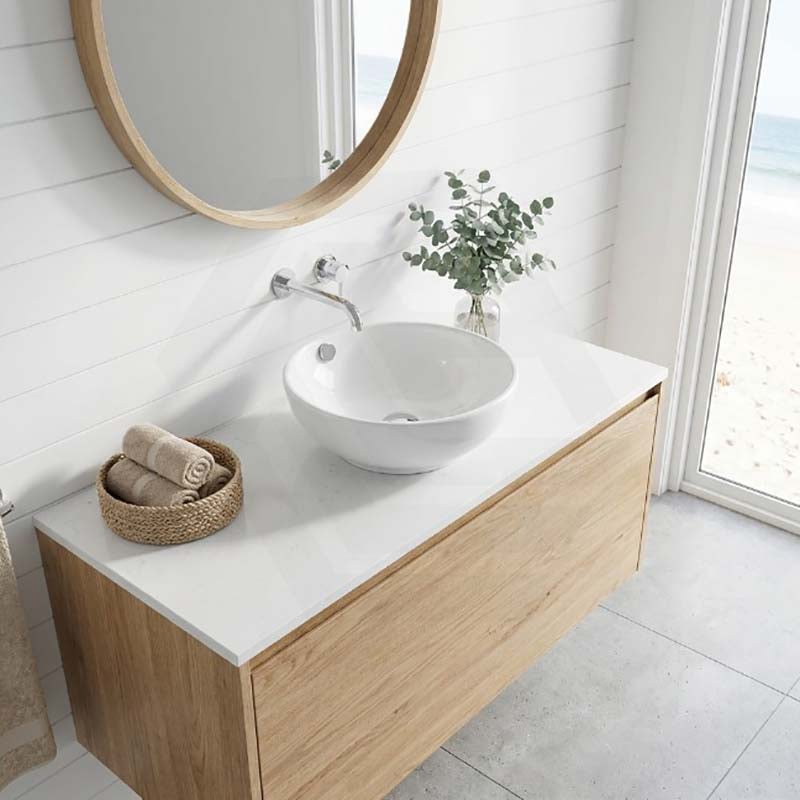 Lukka Orbi Fine Ceramic Above Counter Basin with Overflow 380×380×155mm - Gloss White