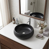 Lukka Round Fluted Above Counter Basin Ceramic 400x400x140mm - In Various Colour