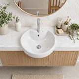 Lukka Orbi Ceramic Semi-Recessed Basin with Overflow 430x430x160mm - Gloss White