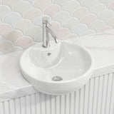 Lukka Orbi Ceramic Semi-Recessed Basin with Overflow 430x430x160mm - Gloss White