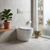 Lukka Procida Rimless Wall Faced Toilet with Sigma8 Inwall Cistern & Sigma Buttons - Gloss White