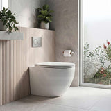 Lukka Procida Rimless Wall Faced Toilet with Sigma8 Inwall Cistern & Sigma Buttons - Gloss White