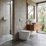 Lukka Procida Rimless Wall Faced Toilet with Sigma8 Inwall Cistern & Sigma Buttons - Gloss White