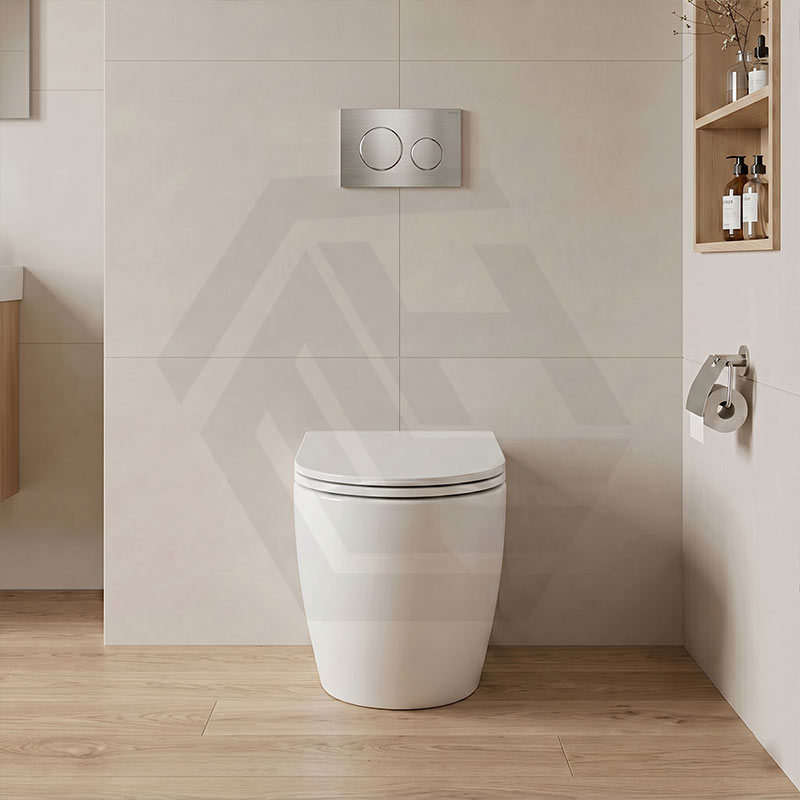 Lukka Procida Rimless Wall Faced Toilet with Sigma8 Inwall Cistern & Sigma Buttons - Gloss White