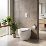 Lukka Procida Rimless Wall Faced Toilet with Sigma8 Inwall Cistern & Sigma41 Buttons - Gloss White