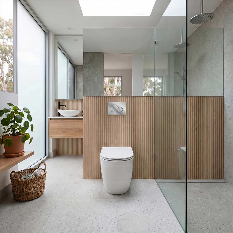 Lukka Procida Rimless Wall Faced Toilet with Sigma8 Inwall Cistern & Sigma41 Buttons - Gloss White
