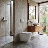 Lukka Procida Rimless Wall Faced Toilet with Sigma8 Inwall Cistern & Sigma41 Buttons - Gloss White