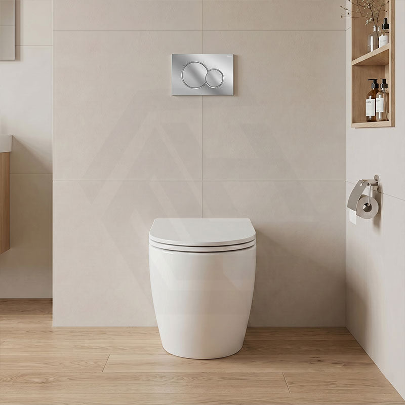 Lukka Procida Rimless Wall Faced Toilet with Sigma8 Inwall Cistern & Sigma41 Buttons - Gloss White
