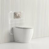 Lukka Procida Rimless Wall Faced Toilet with Sigma8 Inwall Cistern & Sigma41 Buttons - Gloss White