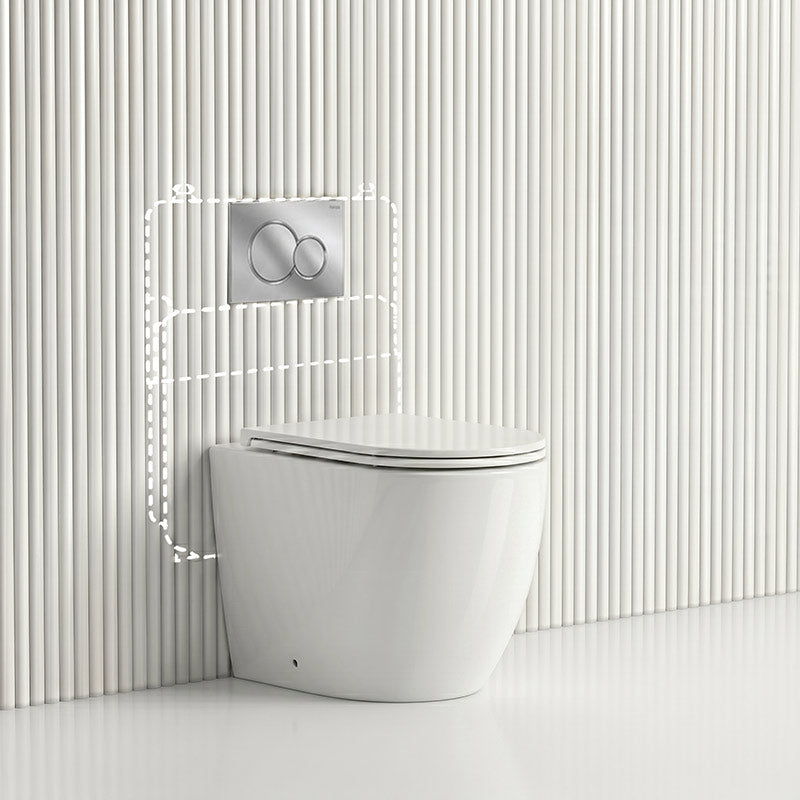 Lukka Procida Rimless Wall Faced Toilet with Sigma8 Inwall Cistern & Sigma41 Buttons - Gloss White
