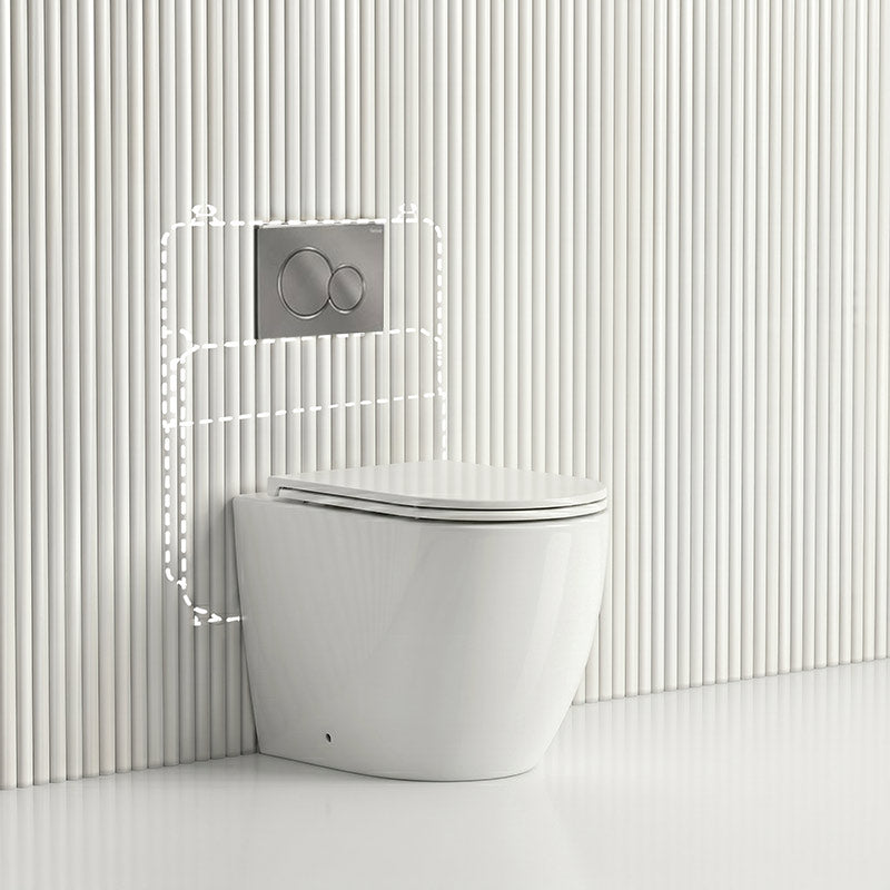 Lukka Procida Rimless Wall Faced Toilet with Sigma8 Inwall Cistern & Sigma41 Buttons - Gloss White