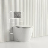 Lukka Procida Rimless Wall Faced Toilet with Sigma8 Inwall Cistern & Sigma41 Buttons - Gloss White