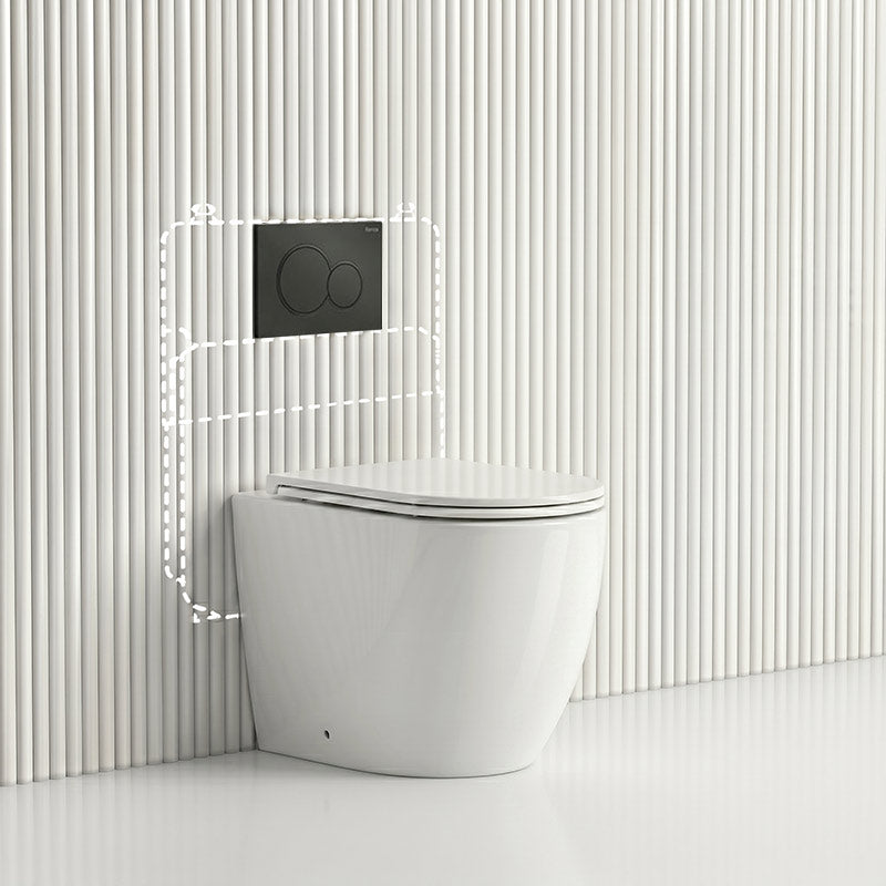 Lukka Procida Rimless Wall Faced Toilet with Sigma8 Inwall Cistern & Sigma41 Buttons - Gloss White
