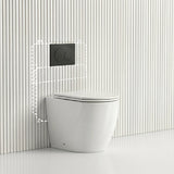 Lukka Procida Rimless Wall Faced Toilet with Sigma8 Inwall Cistern & Sigma41 Buttons - Gloss White
