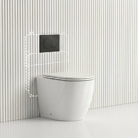 Lukka Procida Rimless Wall Faced Toilet with Sigma8 Inwall Cistern & Sigma41 Buttons - Gloss White