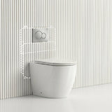 Lukka Procida Rimless Wall Faced Toilet with Sigma8 Inwall Cistern & Sigma41 Buttons - Gloss White