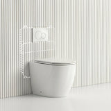 Lukka Procida Rimless Wall Faced Toilet with Sigma8 Inwall Cistern & Sigma41 Buttons - Gloss White