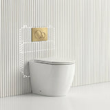 Lukka Procida Rimless Wall Faced Toilet with Sigma8 Inwall Cistern & Sigma41 Buttons - Gloss White