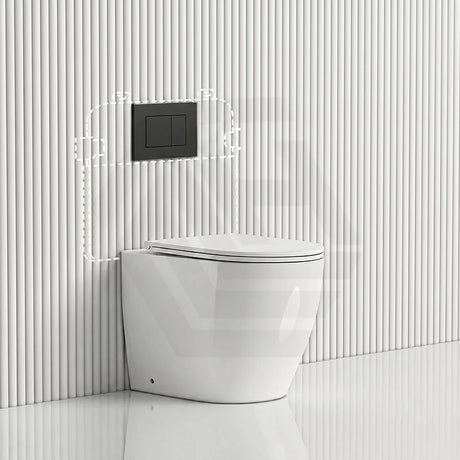 Lukka Procida Rimless Wall Faced Toilet with R&T Inwall Cistern & Buttons - Gloss White