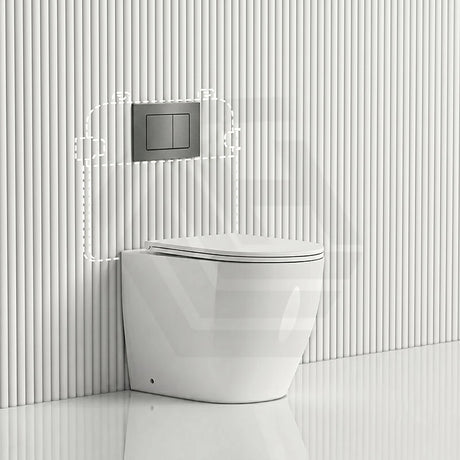 Lukka Procida Rimless Wall Faced Toilet with R&T Inwall Cistern & Buttons - Gloss White