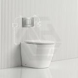 Lukka Procida Rimless Wall Faced Toilet with R&T Inwall Cistern & Buttons - Gloss White