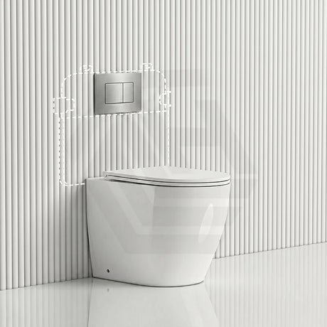 Lukka Procida Rimless Wall Faced Toilet with R&T Inwall Cistern & Buttons - Gloss White