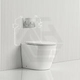 Lukka Procida Rimless Wall Faced Toilet with R&T Inwall Cistern & Buttons - Gloss White