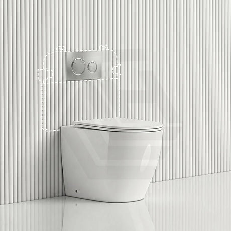 Lukka Procida Rimless Wall Faced Toilet with R&T Inwall Cistern & Buttons - Gloss White