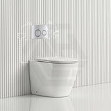 Lukka Procida Rimless Wall Faced Toilet with R&T Inwall Cistern & Buttons - Gloss White