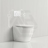 Lukka Procida Rimless Wall Faced Toilet with R&T Inwall Cistern & Buttons - Gloss White