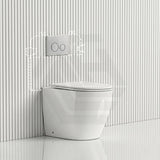 Lukka Procida Rimless Wall Faced Toilet with R&T Inwall Cistern & Buttons - Gloss White