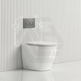 Lukka Procida Rimless Wall Faced Toilet with R&T Inwall Cistern & Buttons - Gloss White