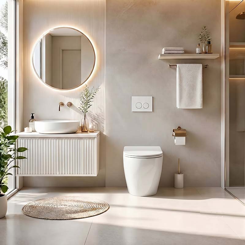 Lukka Procida Rimless Wall Faced Toilet Pan Only Nano Glaze 560x360x405mm - Gloss White