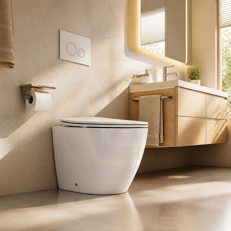 Lukka Procida Rimless Wall Faced Toilet Pan Only Nano Glaze 560x360x405mm - Gloss White