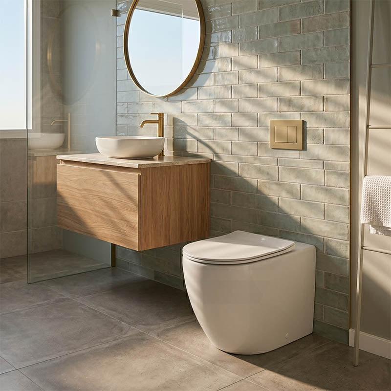 Lukka Procida Rimless Wall Faced Toilet Pan Only Nano Glaze 560x360x405mm - Gloss White